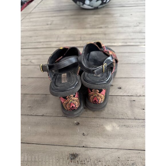 DRIES VAN NOTEN Tapestry Floral Jacquard Strappy Wedge Heel Sandals Size 36.5 - Picture 6 of 8